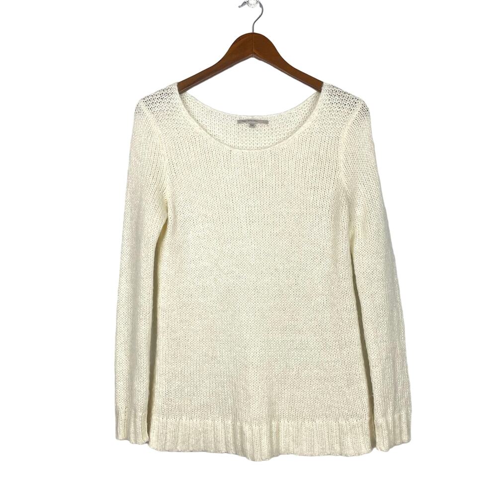 GAP Cream Ivory Alpaca Blend Chunky Open Knit Neutral Charming Pullover Sweater